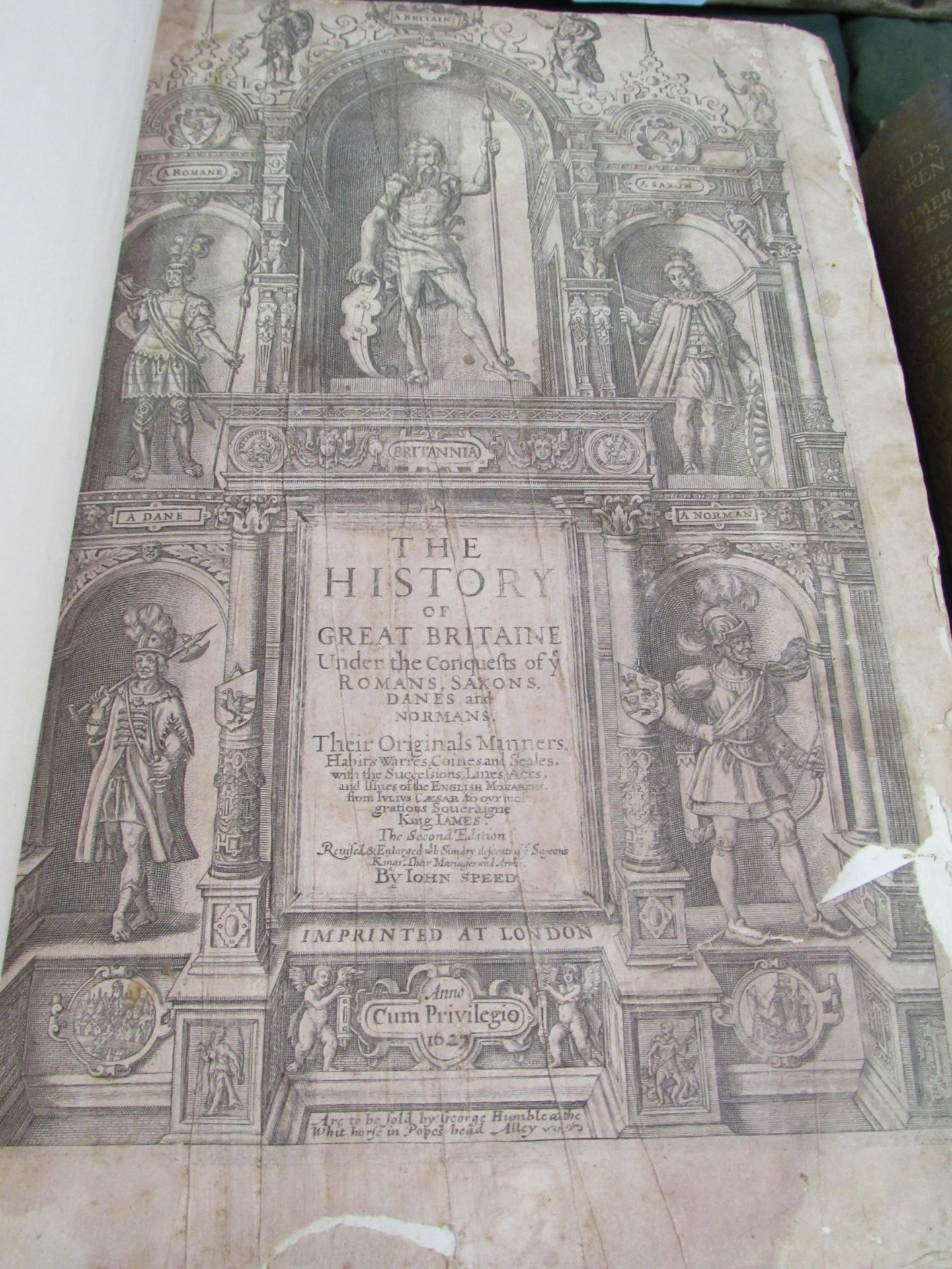 John Speed, The History of Great Britain, large folio, sold by George Humble, 1627. A re-issue of - Image 2 of 2