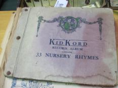 Quantity of early 78 RPM records including children's nursery rhymes. Estimate £10-20.