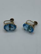 9ct gold pair of natural topaz earrings, weight 4.8gms. Estimate £250-280.