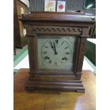 Ansonia Clock Co., New York, oak cased mantel clock, strikes the halfhour and hour. Going order.
