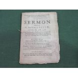Early 18th Century Pamphlet: 'A Sermon preached at St Peter's in Exeter', September 26th 1708. First