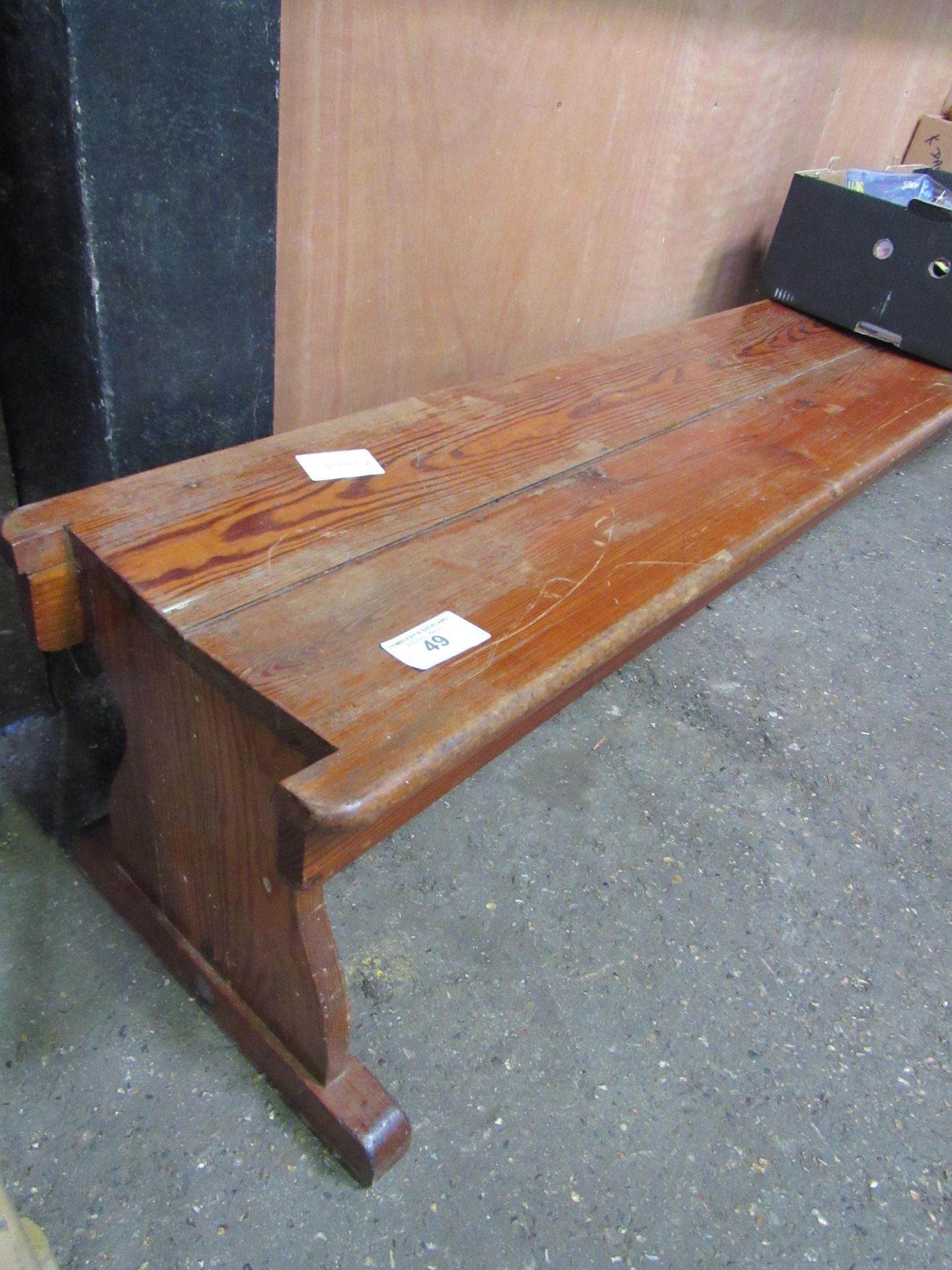 Pine long bench. 241 x 35 x 43cms. Estimate £30-50. - Image 2 of 3