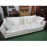 Duresta Trafalgar knowl-style cream upholstered sofa complete with scatter cushions, 230 x 110 x