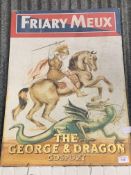 Painted Friary Meux pub sign ""The George & Dragon"" Gosport. Estimate £50-80.