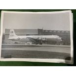 A large collection of black and white photos of vintage aeroplanes together with War Office