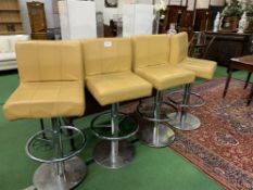 4 Zoeftig yellow leatherette and chrome bar chairs. Estimate £40-60.