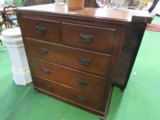 Mahogany chest of 2 over 3 drawers. 96 x 45 x 100cms Estimate £40-60.