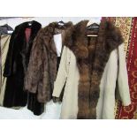 Pierre Cardin coat with fur lining. Charis furs of Athens, short fur coat. Full length synthetic fur