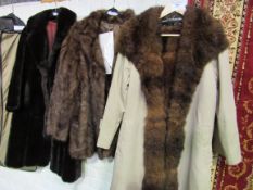 Pierre Cardin coat with fur lining. Charis furs of Athens, short fur coat. Full length synthetic fur