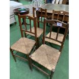 4 string seat chairs. Estimate £10-20.