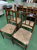 4 string seat chairs. Estimate £10-20.