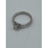 18ct white gold solitaire diamond ring, size L, weight 3.5gms. Estimate £250-300.