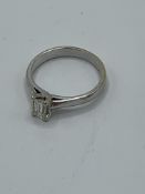 18ct white gold solitaire diamond ring, size L, weight 3.5gms. Estimate £250-300.
