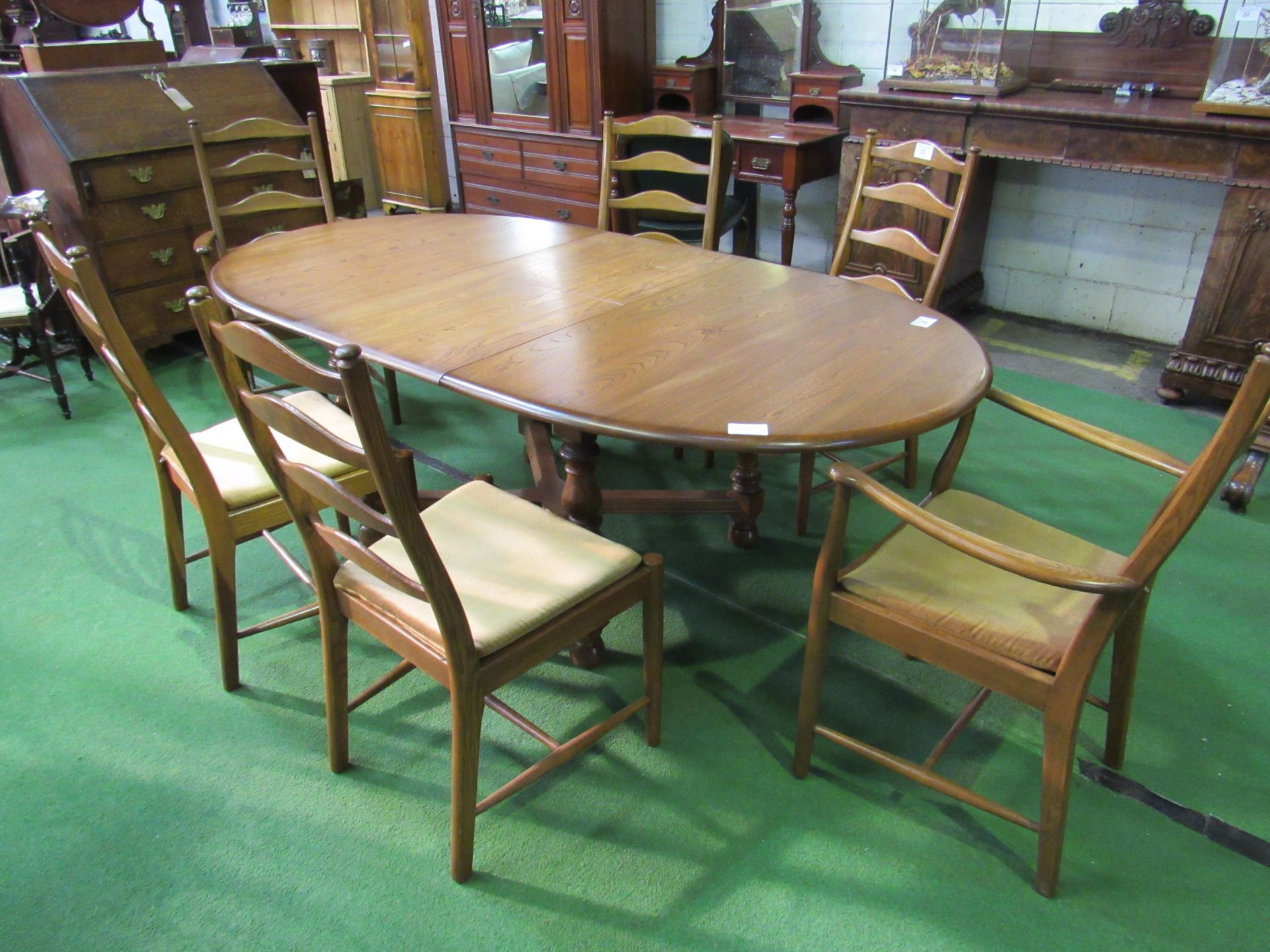 2 + 4 Ercol ladder back dining chairs to suit lot 32. Estimate £120-150. - Image 3 of 3