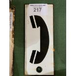 French / continental enamel sign, Telephone logo. Very good condition. Estimate £30-50.