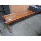 Pine long bench. 241 x 35 x 43cms. Estimate £30-50.