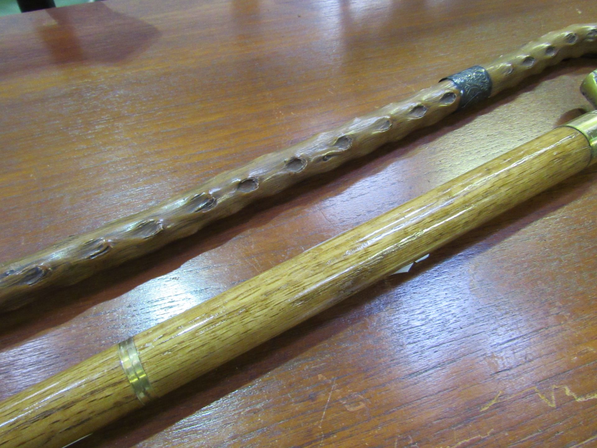 2 walking sticks. Estimate £10-20. - Image 2 of 2