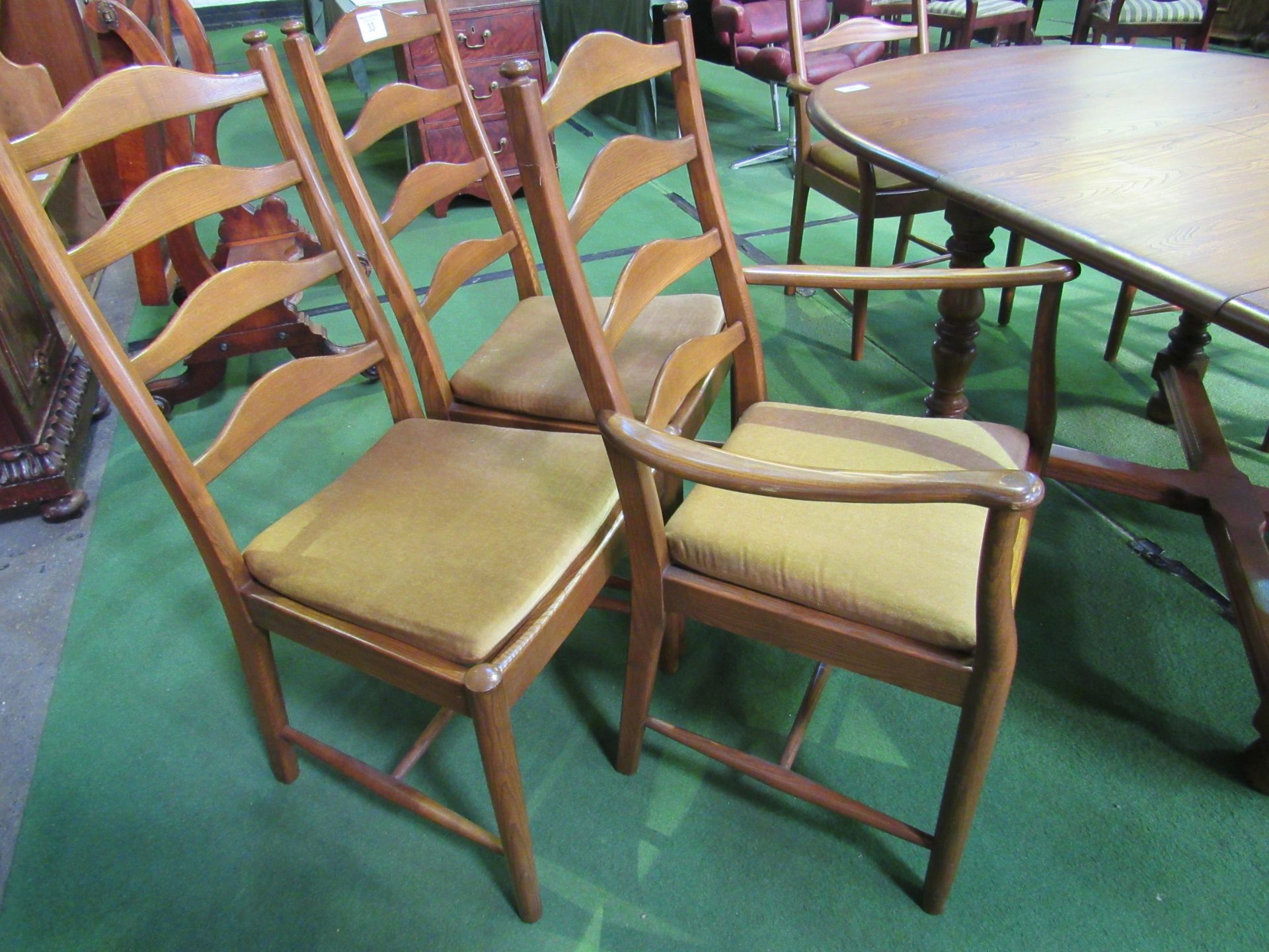 2 + 4 Ercol ladder back dining chairs to suit lot 32. Estimate £120-150. - Image 2 of 3