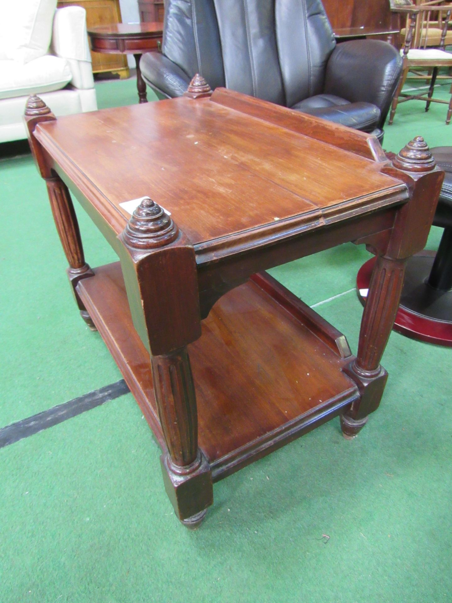 Mahogany 2 tier table/trolley (no casters) 71 x 44 x 61cms. Estimate £10-20. - Image 2 of 2