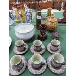 Collection of studio pottery and china including Scandinavian. Estimate £20-30.
