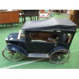 1950's scratch built Hillman classic pull-along/sit in toy wooden car. Estimate £80-100.