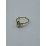 18ct gold & diamond set, ring size L, weight 1.8gms. Estimate £80-100.