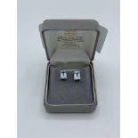 18ct white gold aquamarine earrings, wt3.8gms. Estimate £50-80