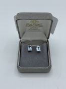 18ct white gold aquamarine earrings, wt3.8gms. Estimate £50-80