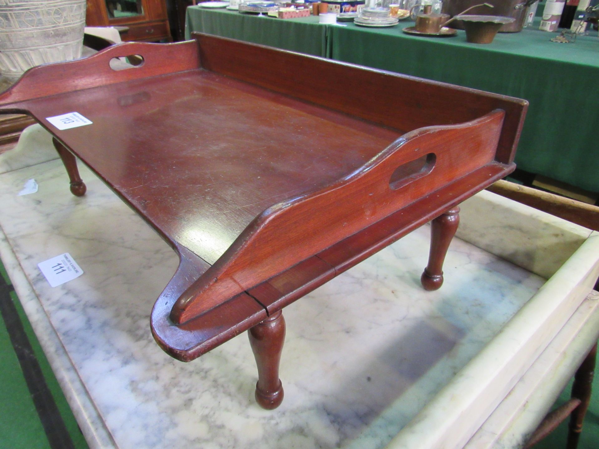 Mahogany bed tray. Estimate £20-30. - Image 2 of 3