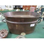 Victorian copper steamer pan in 2 parts, length 66cms, width 34cms, height 30cms. Together with 5