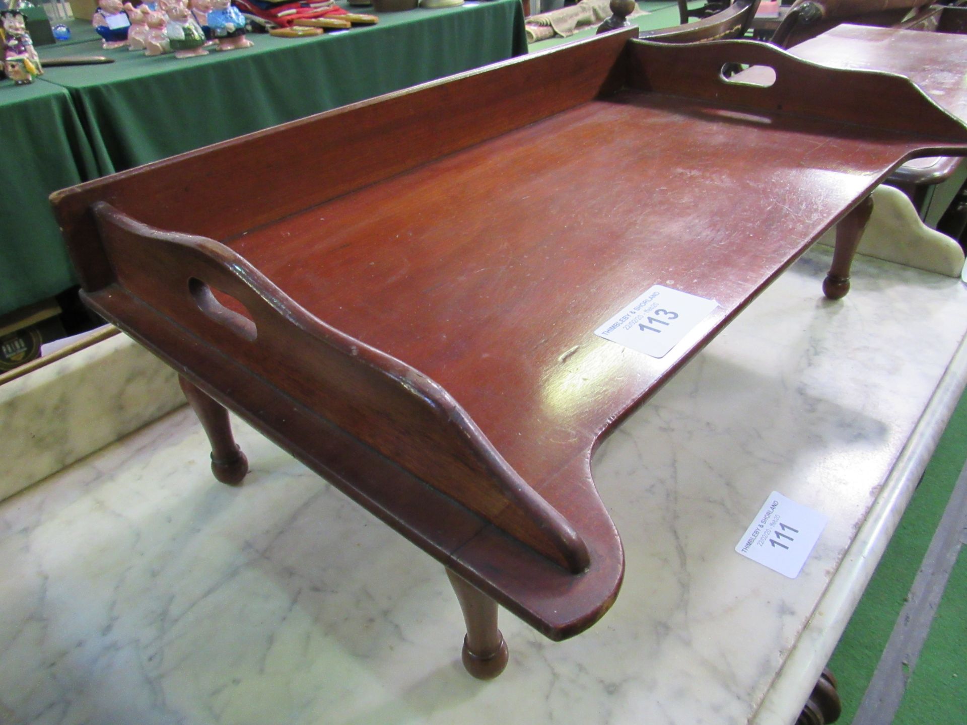 Mahogany bed tray. Estimate £20-30. - Image 3 of 3