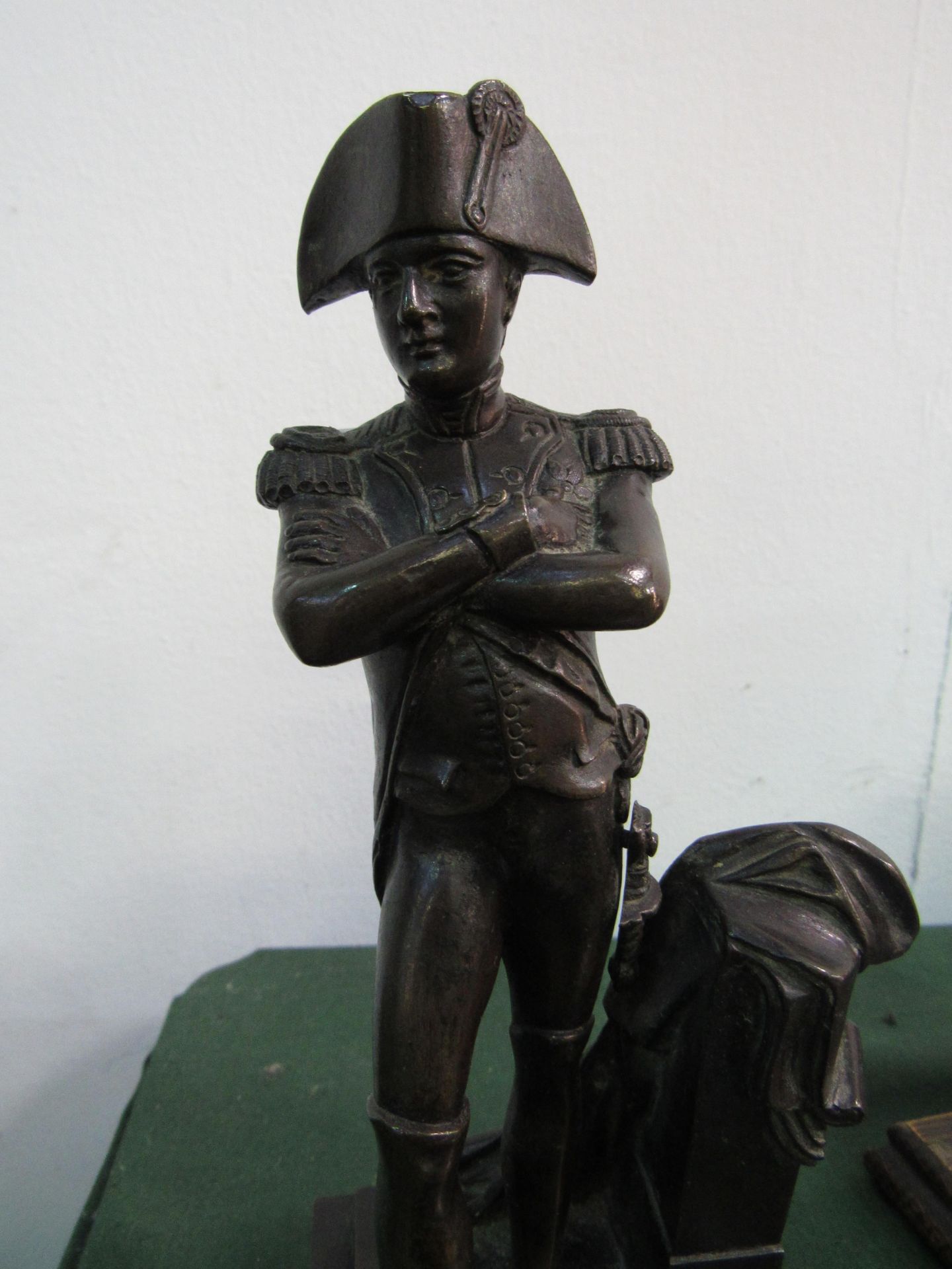 Bronze statuette of a Napoleonic era military figure, height 24cms. Estimate £40-60. - Image 3 of 3