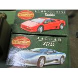 Matchbox Masterclass Lamborghini Diablo, boxed. Matchbox Masterclass Collection Jaguar XJ220, boxed.