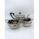 Silver tea set, Sheffield 1908, by James Dixon & Son, total weight 28ozt. Estimate £250-280.