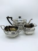 Silver tea set, Sheffield 1908, by James Dixon & Son, total weight 28ozt. Estimate £250-280.