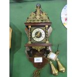 Dutch pendulum wall clock. Estimate £20-30.