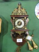 Dutch pendulum wall clock. Estimate £20-30.