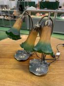 2 Art Nouveau style table lamps. Estimate £10-20.