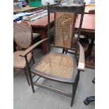 Open armchair with Bergere seat and back.