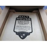 Salt House-Rock Salt Cookup Block and cookbook and a box containing a pestle and mortar and
