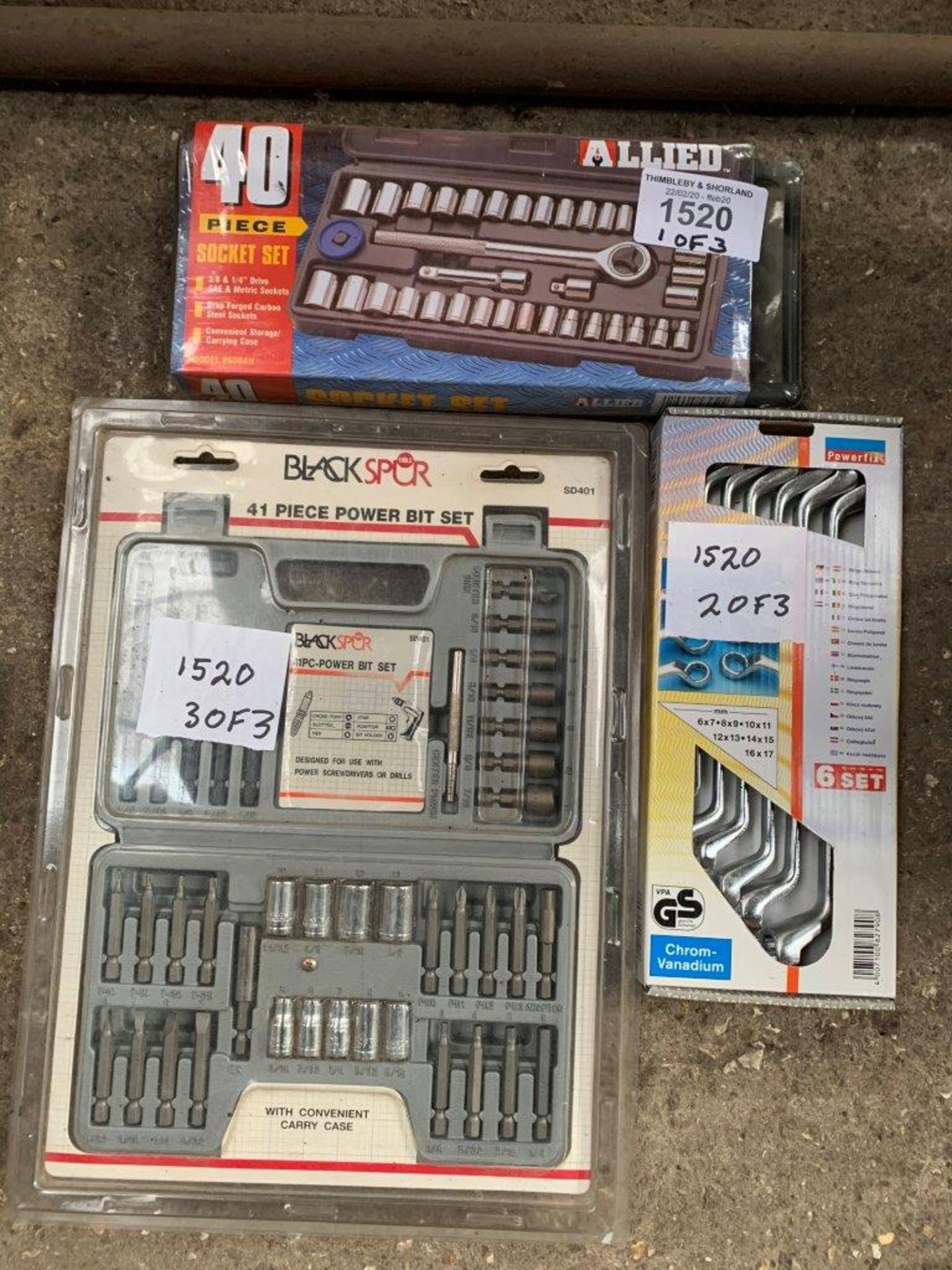 New 40 piece socket set plus 6 piece ring spanners set plus 41 piece power bit set. - Image 2 of 2