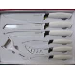 Waltmann 7 piece knife set in white. Estimate £15-20.