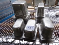 20 Stainless steel containers. Estimate £15-20.