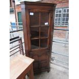 Oak corner cupboard.