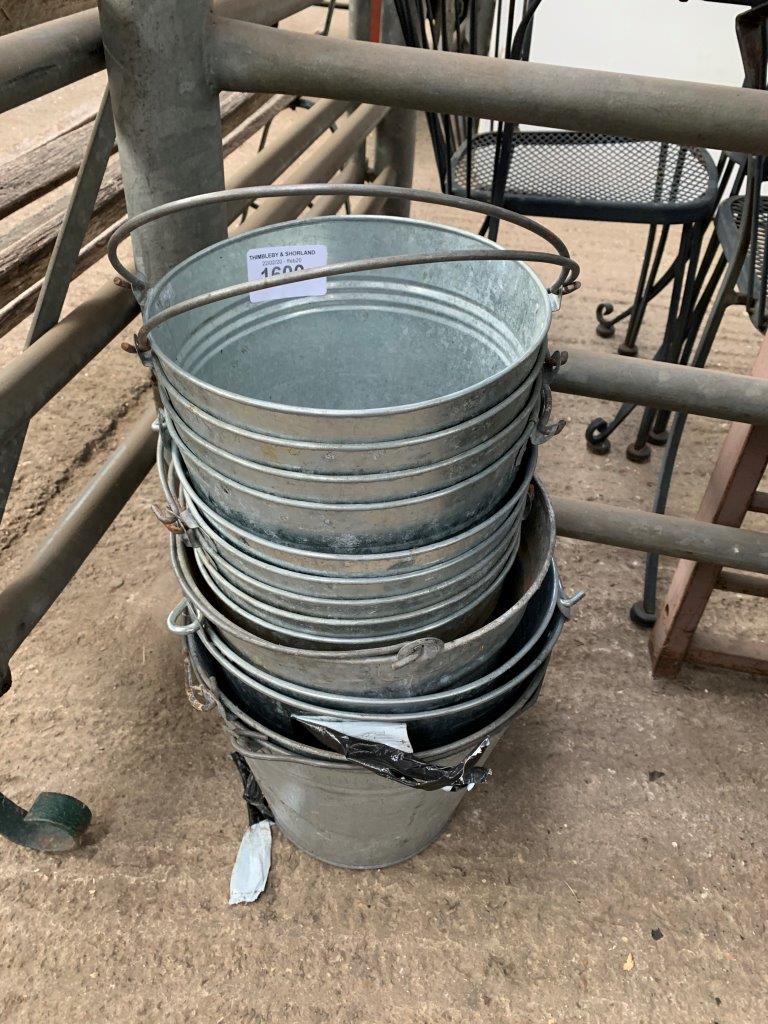 14 galvanised buckets.