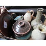 8 various art pottery items.