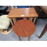 Hardwood nest of 4 folding tables.