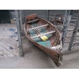 Approximately 16 foot Clinker built Edwardian Boating Lake Rowing Boat with high back seat. Complete