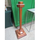 Hardwood candlestick holder, 93cms.