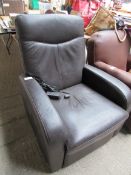Leather effect electric recliner armchair.